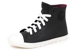 新品 [アキリコ] モズ MOZ レインシューズ スニーカー エコ素材TPE ハイカット レースアップ レディース オリジナルインソール付き ブラック/ホワイト Mサイズ