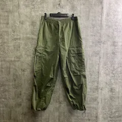 【T-271】GU S カーゴパンツ オリーブ ミリタリーパンツ ワイドシルエット ドローコード 裾絞り ワークパンツ メンズ 古着 ストリートのサムネイル