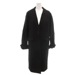 ビームスハート BEAMS HEART 美品 ロングコート ウール M 黒 ブラック 無地 Vネック 長袖 /SJ ■GY58