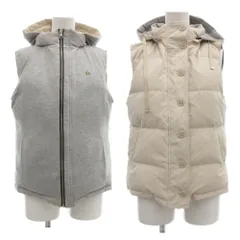 アーノルドパーマー Arnold Palmer リバーシブル ダウンベスト ジップアップ フード付 3 グレー アイボリー /GV ■GY58