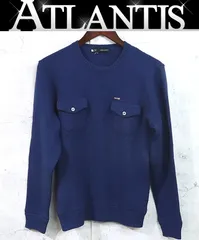 【広尾店】ディースクエアード DSQUARED2 丸首 胸ポケット付き ニット メンズ ネイビー系 size:M 【18381】
