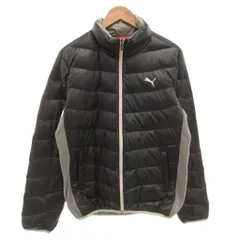 プーマ PUMA ダウンジャケット ブルゾン ロゴ刺繍 L 黒 ブラック /FF ■GY61