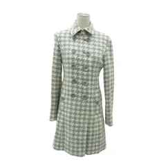 アンドバイピー&ディー ピンキー&ダイアン & by P&D Pコート ピーコート 38 グレー オフホワイト 千鳥格子柄 /HO5 ■GY58