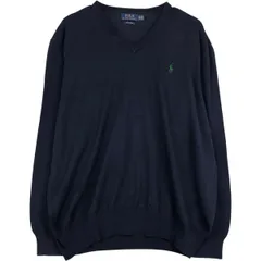古着 ラルフローレン Ralph Lauren POLO RALPH LAUREN Vネック ピマコットンニットセーター メンズXL相当/eaa617969
