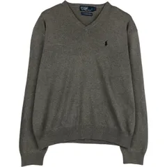 古着 ラルフローレン Ralph Lauren POLO by Ralph Lauren Vネック ピマコットンニットセーター メンズL相当/eaa617970