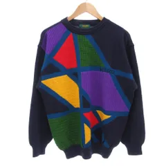 ケンゾー KENZO ゴルフ GOLF ニット セーター 長袖 プルオーバー ウール 総柄 切替 4 マルチカラー /GV ■GY60