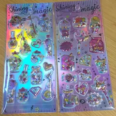 新品　グリッター　シャカシャカ　ホログラム　立体シール　3Dシール　2点組