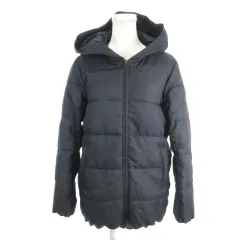 サマンサモスモス SM2 blue 中綿コート M 紺 ネイビー フード付き 長袖 織り柄 /AH26 ■GY59