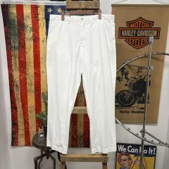 90s ポロ ラルフローレン Classic 白 コットン チノパンツ ポニー刺繍 N761