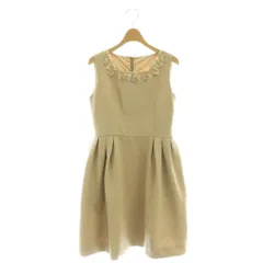 トッコ TOCCO ワンピース ひざ丈 ビジュー M ベージュ /DF ■ECB001