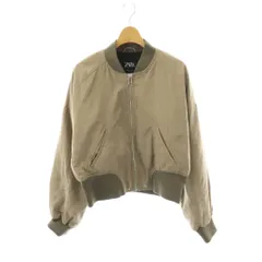 ザラ ZARA ジャケット ブルゾン ジップアップ S グレージュ /DF ■ECB001