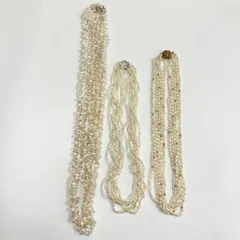 淡水パール　シルバー　ネックレス　3点セット