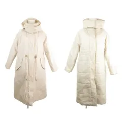 ルーニィ LOUNIE リバーシブル 中綿コート 36 白 アイボリー スタンドカラー フード付き ドロスト /MN7 ■ECD001