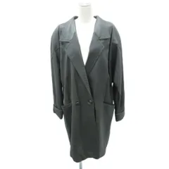 レザーコート 革ジャン F グレー ダブルブレスト ラペルカラー ロング丈 /YS2 ■GY61