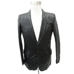 Boutique Vendome レザーテーラードジャケット シングルボタン 総裏地 M 黒 ブラック ミドル丈 VO-0108 /YS14 ■GY61
