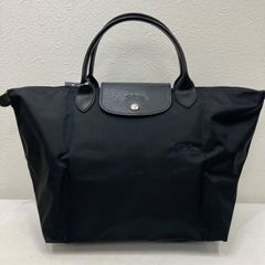 新品 ロンシャン ル プリアージュ トート M ブラック × ホワイト 馬