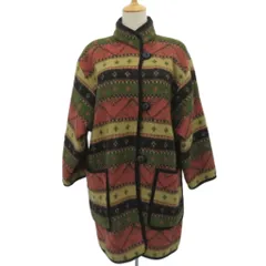 リルーン Lillunn コート ロング丈 マルチカラー 総柄 スタンドカラー /SM93 ■ECB001