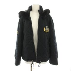 バレンザポースポーツ VALENZA PO SPORTS 中綿ジャケット アウター フード フェイクファー ロゴワッペン ラインストーン 40 黒 ブラック L64-1204B1 /YT ■ECB001