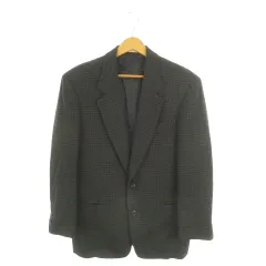 セデクションニコル SEDUCTION DE NICOLE ジャケット 上着 S 緑 グリーン 茶 ブラウン チェック柄 テーラードカラー 長袖 /MN22 ■ECD001