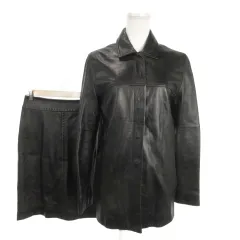 ボディードレッシング BODY DRESSING セットアップ 9 7 黒 ブラック ラムレザー ジャケット スカート /AO1 ■GY58のサムネイル