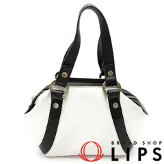 ブルガリ ロゴマニア ハンドバッグ  キャンバス/カーフ レディース ハンドバッグ シルバー/ブラック  美品 【中古】