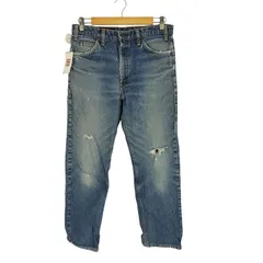 リーバイス Levis カナダ製 505 ボタン裏216  ダメージ ジップフライ ストレートデニム メンズ  W33 L32