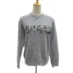 エムエスジーエム MSGM トレーナー スウェット XS グレー ビーズ刺繡 裏起毛 ラウンドネック ミドル丈 2141MDM119X16479196 /YS30 ■GY61