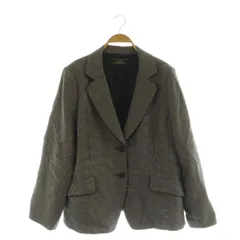 レリアン Leilian テーラードジャケット 総柄 ウール 大きいサイズ 17+ グレー /MY ■OS ■GY58