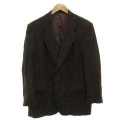 エステーデュポン S.T.DUPONT SUPER 110’S テーラードジャケット シングル 2B 総裏地 サイドベンツ ウール チェック 50 茶 ブラウン /GV ■GY59のサムネイル