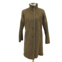 エルエルビーン L.L.BEAN フェイクムートンコート S 茶 ブラウン スタンドカラー 裏ボア ロング丈 /YS36 ■GY61