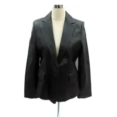 Den di レザージャケット テーラードジャケット シングルボタン ミドル丈 総裏地 99 黒 ブラック /HO4 ■GY61