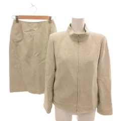 ランバン LANVIN COLLECTION セットアップ ジップアップジャケット タイトスカート カシミヤ混 40 ライトベージュ /YJ ■GY60のサムネイル