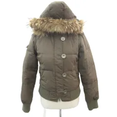 コムサイズム COMME CA ISM ダウンジャケット ダウンベスト 2way 上着 ミドル丈 L 茶色 ブラウン フード付き ファー付き /HO8 ■ECB001