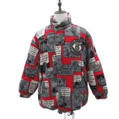 ハーディエイミス HARDY AMIES 中綿ジャケット ミドル丈 M グレー 灰色 コミック柄 総柄 /SM8 ■GY61のサムネイル
