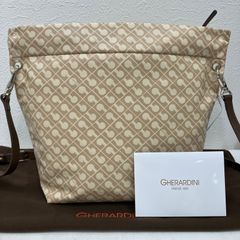 未使用級】GHERARDINI バイーラ 2wayバッグ スタッズ ホワイト系 