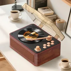 Gueray CDプレーヤー レトロ Bluetooth受信＆送信 HiFIスピーカー内蔵 充電可能 ポータブル cd player USB再生 AUX入力 A-Bリピート機能 遠隔操作FMラジオ CDラジカセ イヤホン対応 語学学習 音楽鑑賞 日本語取扱説明