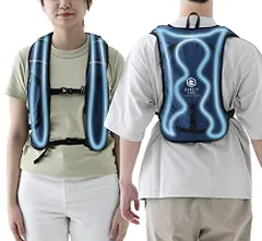 [山善] 冷水服 水冷服 DIRECTCOOL バッテリー付き フリーサイズ 水冷ベスト ペットボトルクーラー DC-B01S(N) ネイビー