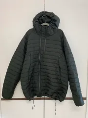 メンズ ノーブランド フーディー 軽量ダウン ブラック Free! オーバーサイズ アウター 季節の変わり目 デイリー