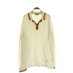 エトロ ETRO 長袖ポロシャツ スリットネック コットン XXL ホワイト /MY ■OS ■GY66