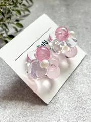 544≫ 【bubble】立体レジンボール イヤリング