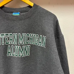 古着 XL Champion チャンピオン カレッジ ビックプリント クルーネック トレーナー グレー