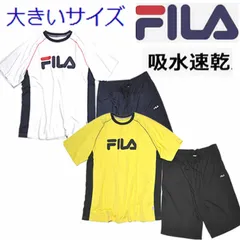 FILA フィラ Tシャツ上下セット 大きいサイズ　丸首T＆ショートパンツ 吸水速乾 ルームウェア