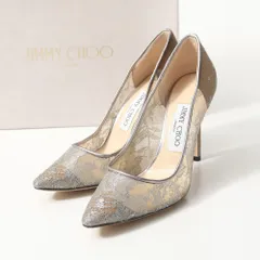 ■美品■JIMMY CHOO ジミーチュウ ROMY100 パンプス サイズ35.5 総レース ポインテッドトゥ 靴 イタリア製 ブランド古着【中古】20260303/RA8194