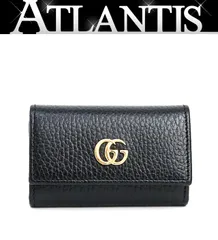【広尾店】極美品 グッチ GUCCI キーケース GGマーモント 6連 レザー ブラック 466118 【18214】