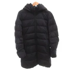 ユニクロ UNIQLO ストレッチダウンコート フード ひざ丈 XL 紺 ネイビー 212－400724 /FF ■GY61