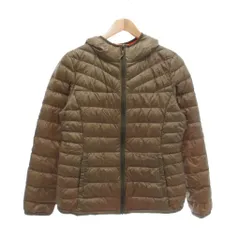 ユニクロ UNIQLO ウルトラライトダウン ダウンジャケット L 茶 ブラウン フード付き 長袖 ナイロン /NU ■GY61