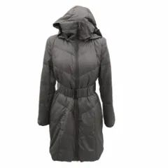 インディヴィ INDIVI ダウンコート ロング丈 36 グレージュ フード付き 2WAY ベルト付き 127-93010 /SM10 ■GY60