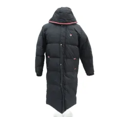 フィラ FILA スポーツウエア ベンチコート ダウンコート L 黒 ブラック フード付き ロング丈 /YS33 ■GY59