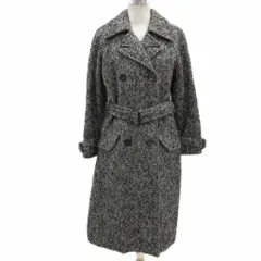 エルエルビーン L.L.BEAN ロングコート M グレー ヘリンボーン柄 ベルト付き /YS35 ■GY61