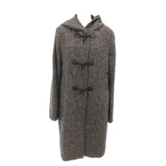 セオリー Theory ダッフルコート ラメ ミックスツイード柄 フード付き 4 グレー 黒 ブラック 10-8309607 /YJ ■GY61